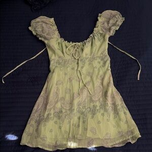 Urban Outfitters Light Green Paisley Babydoll Dress